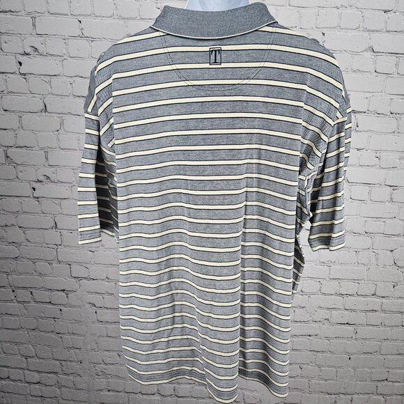 Tehama Clint Aspen Glen 100% Pima Cotton  Stiped Short Sleeve Golf Polo Size XXL - Picture 2 of 13